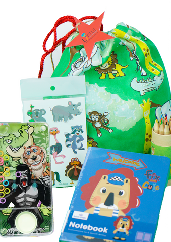 Animal- Pre Filled Printed Fabric Party Bag - Little Party Stop
