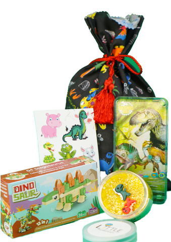 Dinosaur- Pre Filled Printed Fabric Party Bag - Little Party Stop