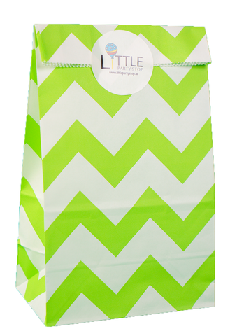 Green Chevron Party Bag - Little Party Stop