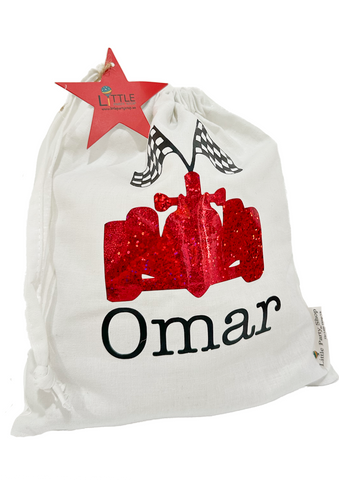 Personalised Racing Fabric Bag - Little Party Stop