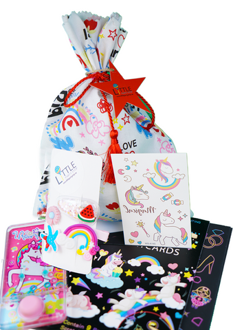 Unicorn- Pre Filled Printed Fabric Party Bag - Little Party Stop