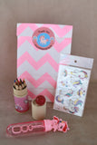 Unicorn Pink Chevron-Pre Filled Paper Party Bag