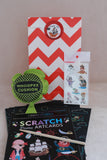 Pirate Red Chevron-Pre Filled Paper Party Bag