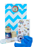 Space Blue Chevron-Pre Filled Paper Party Bag - Little Party Stop