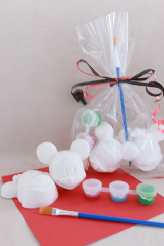 Mickey and Minnie Mouse Ceramic Painting Kit in Cello Bag