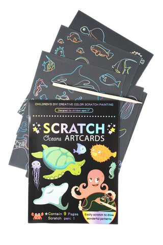 Sea Life Scratch Art Card - Little Party Stop