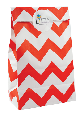Red Chevron Party Bag - Little Party Stop