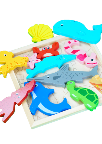 Wooden Sea Life Puzzle - Little Party Stop